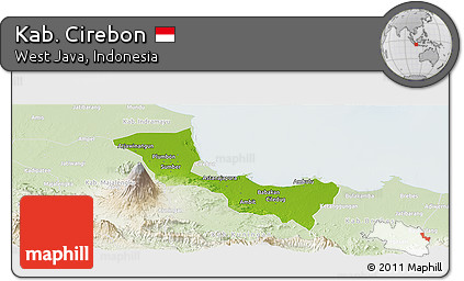 Physical Panoramic Map of Kab. Cirebon, lighten