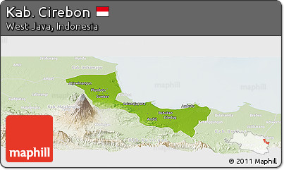 Physical Panoramic Map of Kab. Cirebon, lighten