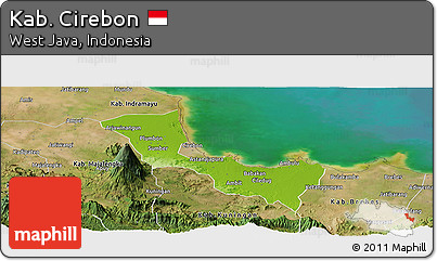 Physical Panoramic Map of Kab. Cirebon, satellite outside