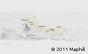 Shaded Relief Panoramic Map of Kab. Cirebon, lighten, desaturated