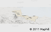 Shaded Relief Panoramic Map of Kab. Cirebon, lighten, semi-desaturated