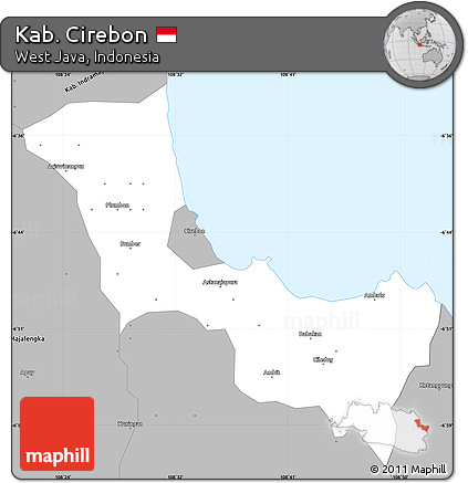 Gray Simple Map of Kab. Cirebon