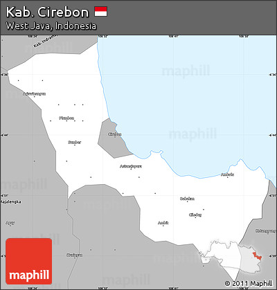 Gray Simple Map of Kab. Cirebon