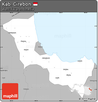 Gray Simple Map of Kab. Cirebon