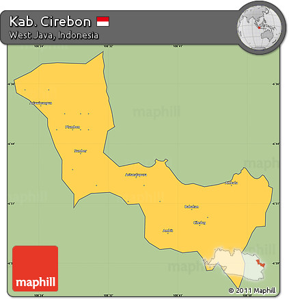Savanna Style Simple Map of Kab. Cirebon, cropped outside