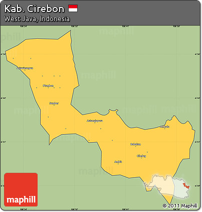 Savanna Style Simple Map of Kab. Cirebon, cropped outside