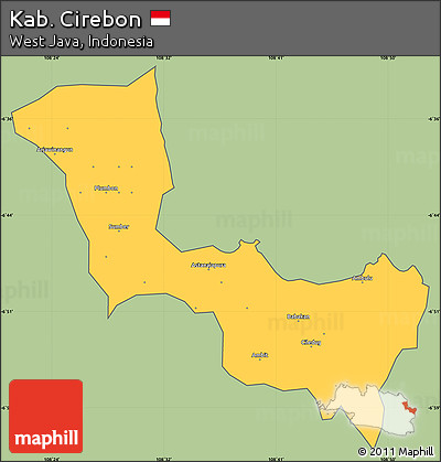 Savanna Style Simple Map of Kab. Cirebon, cropped outside