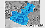 Political 3D Map of Kab. Garut, desaturated