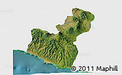 Satellite 3D Map of Kab. Garut, single color outside