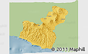 Savanna Style 3D Map of Kab. Garut, single color outside