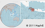 Gray Location Map of Kab. Garut, highlighted country, highlighted parent region, hill shading