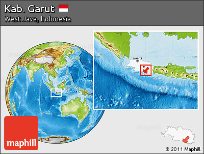 Physical Location Map of Kab. Garut, highlighted parent region