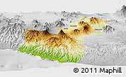 Physical Panoramic Map of Kab. Garut, lighten, desaturated