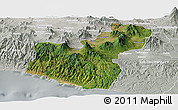 Satellite Panoramic Map of Kab. Garut, lighten, semi-desaturated