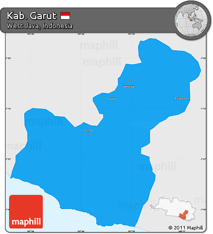 Political Simple Map of Kab. Garut, single color outside