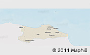 Shaded Relief Panoramic Map of Kab. Indramayu, single color outside