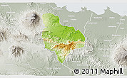 Physical 3D Map of Kab. Kuningan, lighten, semi-desaturated
