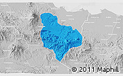 Political 3D Map of Kab. Kuningan, lighten, desaturated