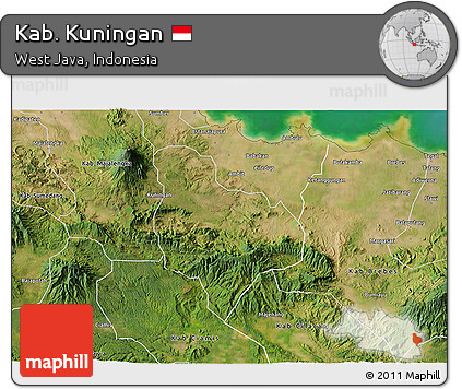 Satellite 3D Map of Kab. Kuningan