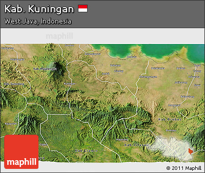 Satellite 3D Map of Kab. Kuningan