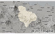 Shaded Relief 3D Map of Kab. Kuningan, darken, semi-desaturated
