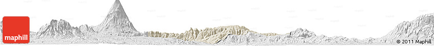 Shaded Relief Horizon Map of Kab. Kuningan, lighten, desaturated