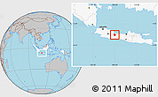 Gray Location Map of Kab. Kuningan, highlighted country