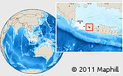 Shaded Relief Location Map of Kab. Kuningan, highlighted parent region