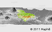 Physical Panoramic Map of Kab. Kuningan, desaturated