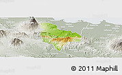 Physical Panoramic Map of Kab. Kuningan, lighten, semi-desaturated