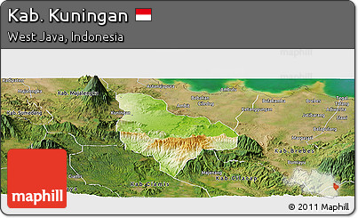 Physical Panoramic Map of Kab. Kuningan, satellite outside