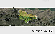Satellite Panoramic Map of Kab. Kuningan, darken, semi-desaturated