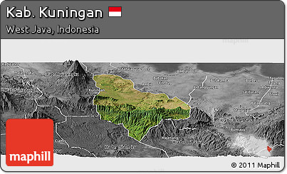 Satellite Panoramic Map of Kab. Kuningan, desaturated
