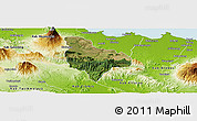 Satellite Panoramic Map of Kab. Kuningan, physical outside