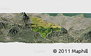 Satellite Panoramic Map of Kab. Kuningan, semi-desaturated