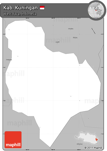 Gray Simple Map of Kab. Kuningan