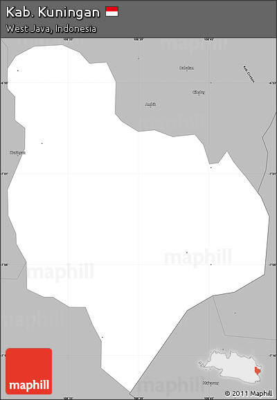 Gray Simple Map of Kab. Kuningan
