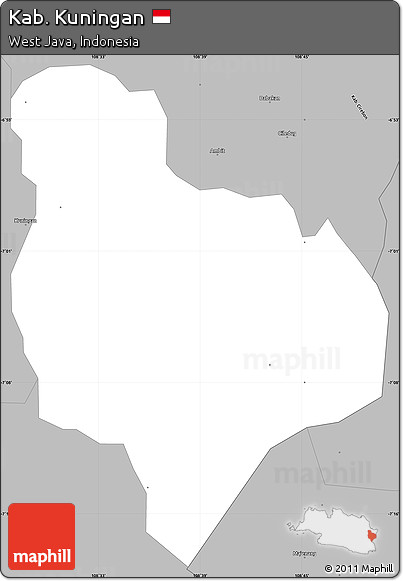 Gray Simple Map of Kab. Kuningan