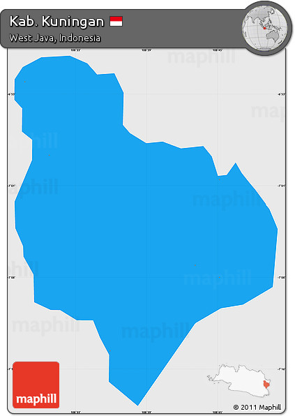 Political Simple Map of Kab. Kuningan, single color outside
