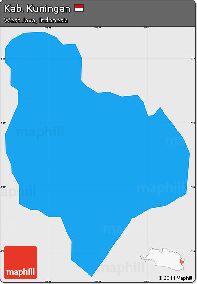 Political Simple Map of Kab. Kuningan, single color outside