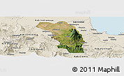 Satellite Panoramic Map of Kab. Majalengka, shaded relief outside