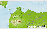 Physical 3D Map of Kab. Serang