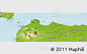 Physical Panoramic Map of Kab. Serang