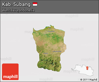 Satellite 3D Map of Kab. Subang, cropped outside