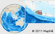 Shaded Relief Location Map of Kab. Subang, highlighted country, highlighted parent region