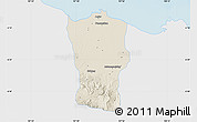 Shaded Relief Map of Kab. Subang, single color outside