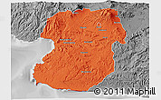 Political 3D Map of Kab. Sukabumi, desaturated