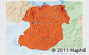 Political 3D Map of Kab. Sukabumi, lighten