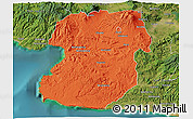Political 3D Map of Kab. Sukabumi, satellite outside
