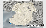 Shaded Relief 3D Map of Kab. Sukabumi, darken, semi-desaturated